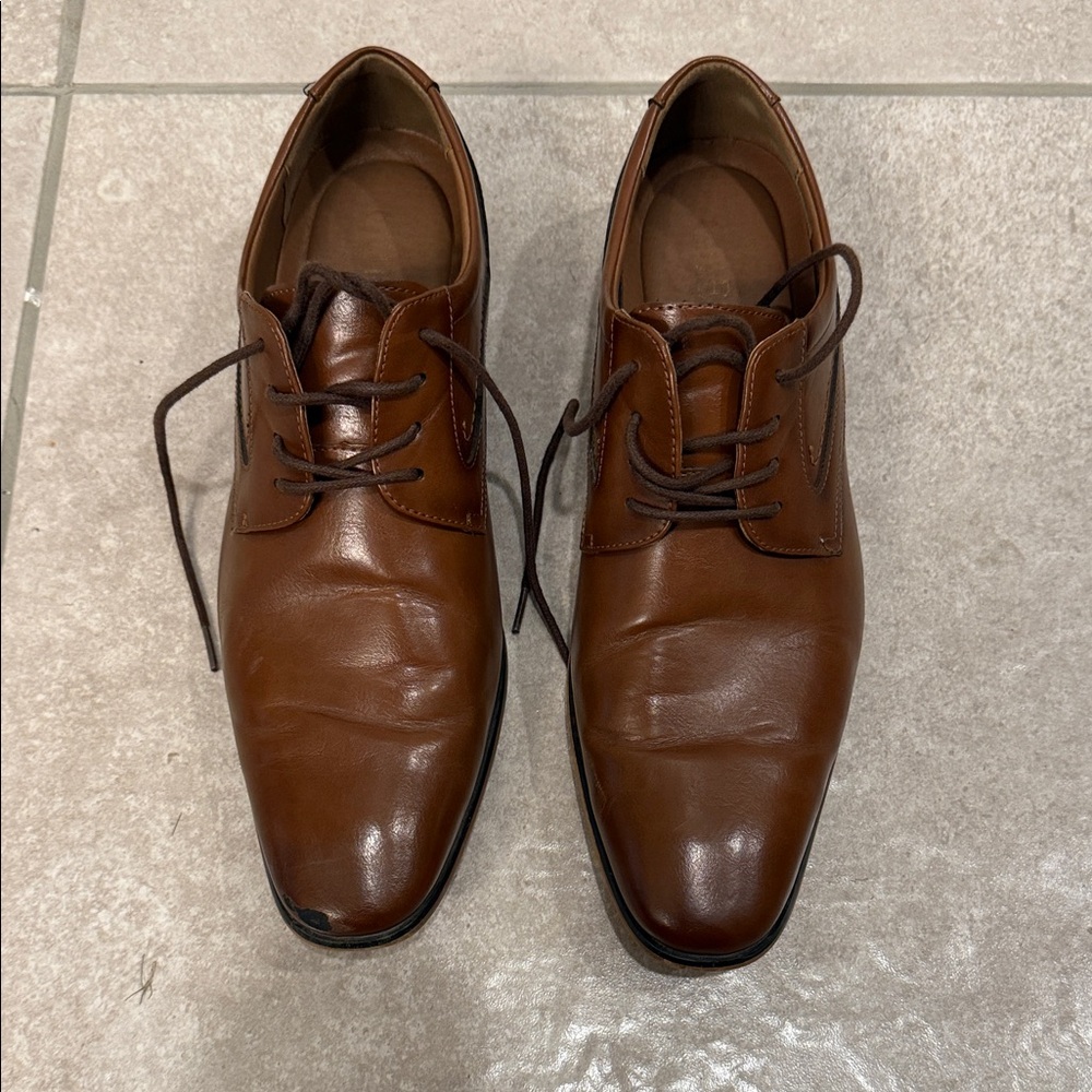 Guess Men's Brown Leather Oxfords